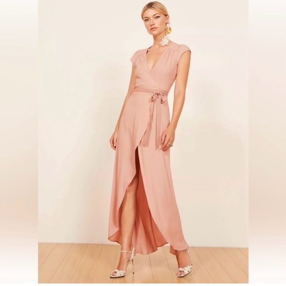 Reformation Dresses & Skirts - Reformation Blush Pink High-Low Wrap Dress